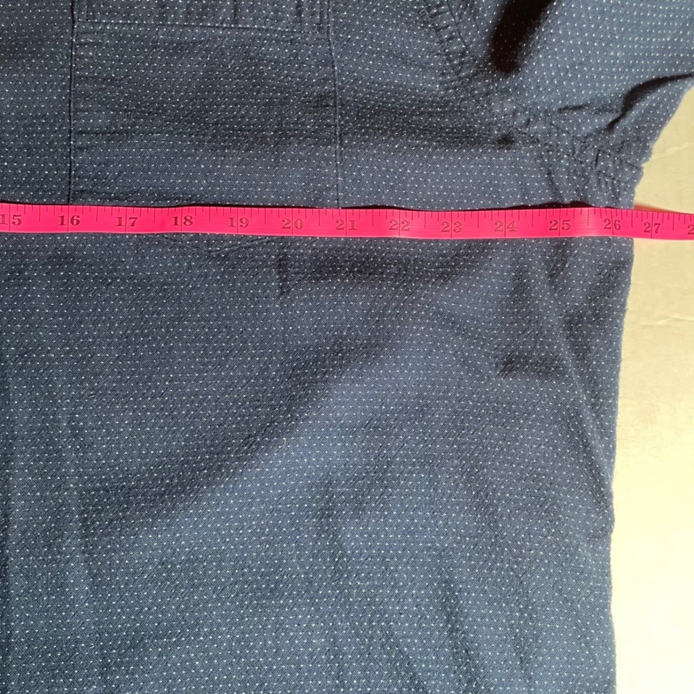 American Eagle Outfitters Mens XXL Prep Fit Navy Blue Micro Dot Button Down - Picture 4 of 6